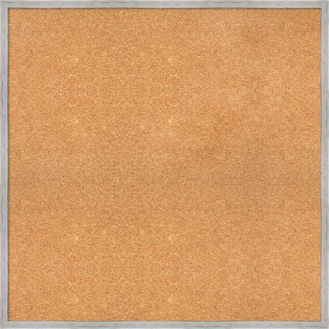 Amanti Art Natural Cork Board for Wall, 31x31 Vision Board with White Frame, Large Corkboard Office Decor for Home Organization, Cottage Corkboard Pinboard to Display Items for Home Organization in