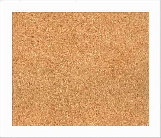 Amanti Art Natural Cork Board for Wall, 23x27 Vision Board with White Frame, Medium Corkboard Office Decor for Home Organization, Casual Corkboard Pinboard to Display Items for Home Organization in