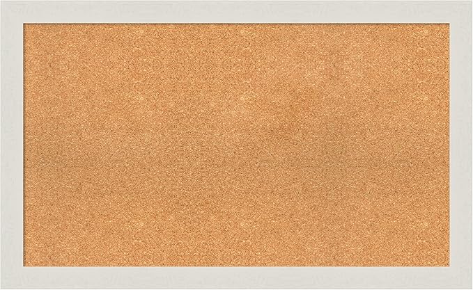 Amanti Art Natural Cork Board for Wall, 25x41 Vision Board with White Frame, Large Corkboard Office Decor for Home Organization, Country Rustic Corkboard Pinboard to Display Items for Home