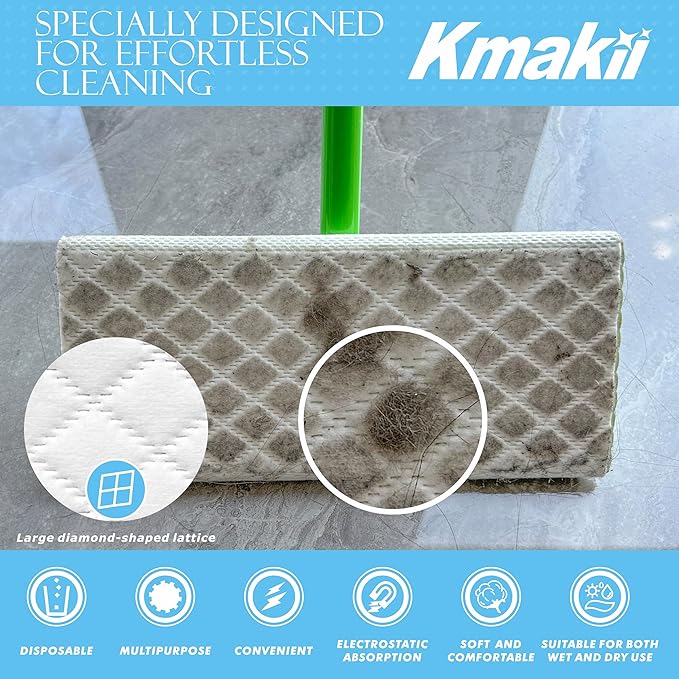 KMAKII Microfiber Dusting Cloths, Diamond Pattern, Disposable Cleaning Cloths for Floor, Furniture, Glass, Electronics, High Absorbency, Sheets, 8.7×11.8 inches (90)