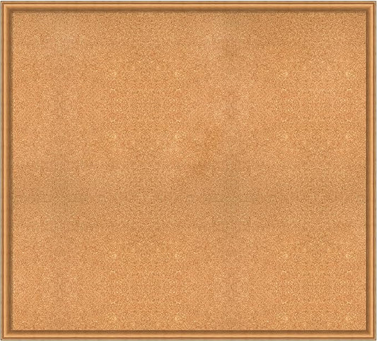 Amanti Art Natural Cork Board for Wall, 38x42 Vision Board with Bronze Frame, Oversize Corkboard Office Decor for Home Organization, Casual Corkboard Pinboard to Display Items for Home Organization