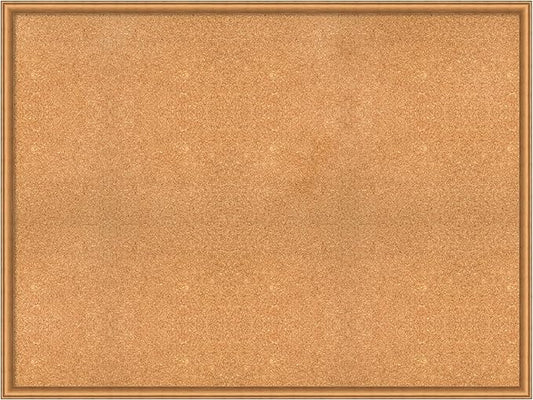 Amanti Art Natural Cork Board for Wall, 36x48 Vision Board with Bronze Frame, Oversize Corkboard Office Decor for Home Organization, Casual Corkboard Pinboard to Display Items for Home Organization