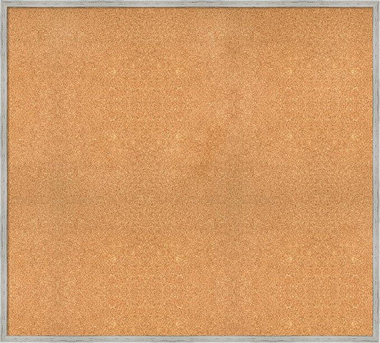 Amanti Art Natural Cork Board for Wall, 37x41 Vision Board with White Frame, Oversize Corkboard Office Decor for Home Organization, Cottage Corkboard Pinboard to Display Items for Home Organization