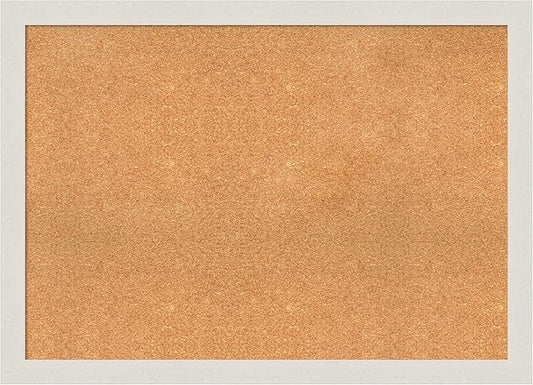 Amanti Art Natural Cork Board for Wall, 31x43 Vision Board with White Frame, X-Large Corkboard Office Decor for Home Organization, Country Rustic Corkboard Pinboard to Display Items for Home