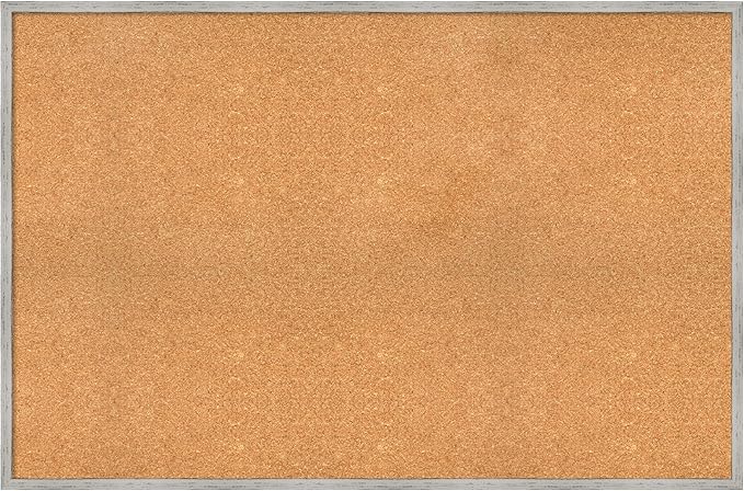 Amanti Art Natural Cork Board for Wall, 31x47 Vision Board with White Frame, Oversize Corkboard Office Decor for Home Organization, Cottage Corkboard Pinboard to Display Items for Home Organization