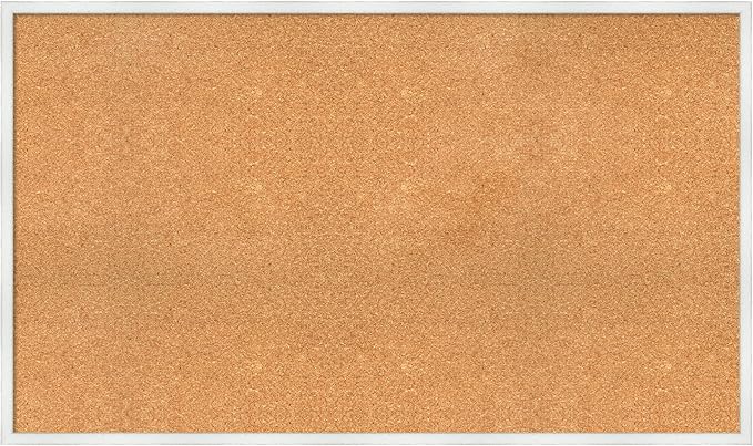 Amanti Art Natural Cork Board for Wall, 29x49 Vision Board with White Frame, Oversize Corkboard Office Decor for Home Organization, Country Rustic Corkboard Pinboard to Display Items for Home