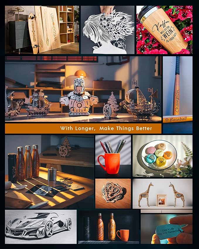 Longer B1 40W Laser Engraver with Auto Air Assist,48000mw Output Power Laser Cutting Machine for Laser Engraving on Wood and Metal, Glass, Leather