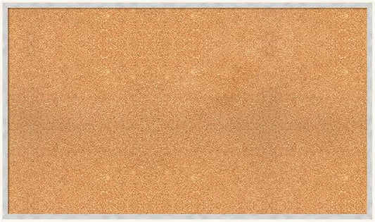 Amanti Art Natural Cork Board for Wall, 23x39 Vision Board with White Frame, Large Corkboard Office Decor for Home Organization, Modern Corkboard Pinboard to Display Items for Home Organization in