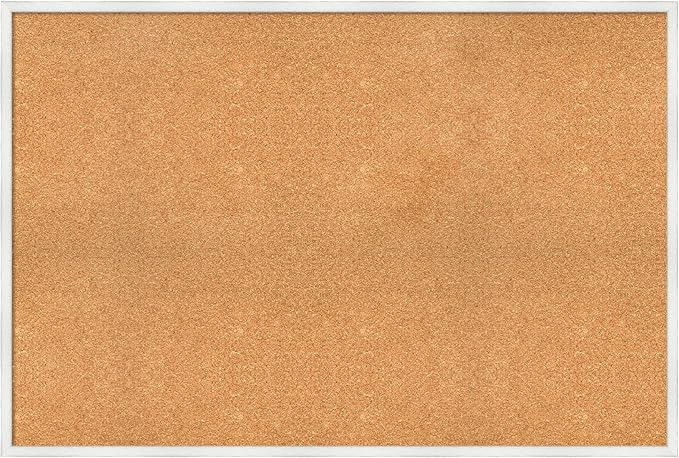 Amanti Art Natural Cork Board for Wall, 33x49 Vision Board with White Frame, Oversize Corkboard Office Decor for Home Organization, Country Rustic Corkboard Pinboard to Display Items for Home