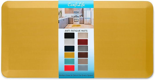 ComfiLife Anti Fatigue Floor Mat – 3/4 Inch Thick Kitchen Mats for Floor, Standing Desk Mat, Kitchen Rug – Comfort at Home, Office – Durable – Stain Resistant – Non-Slip Bottom (20" x 39", Mustard)