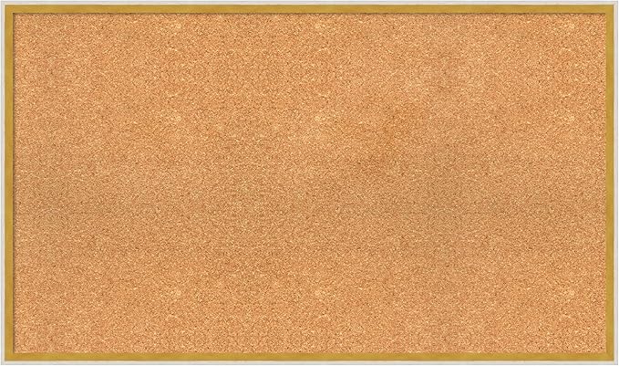 Amanti Art Natural Cork Board for Wall, 23x39 Vision Board with White Frame, Large Corkboard Office Decor for Home Organization, Modern Corkboard Pinboard to Display Items for Home Organization in