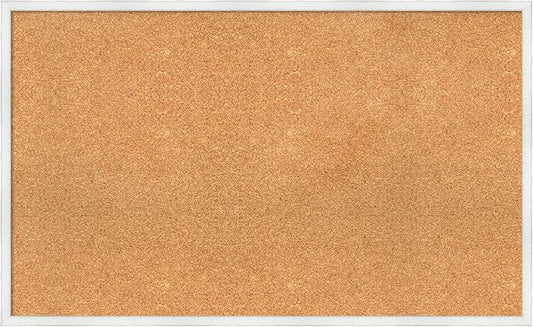 Amanti Art Natural Cork Board for Wall, 25x41 Vision Board with White Frame, Large Corkboard Office Decor for Home Organization, Country Rustic Corkboard Pinboard to Display Items for Home
