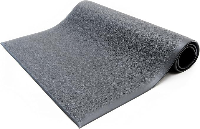 Anti Fatigue Floor Mat, 3ft. X 5ft. Black, Textured Pattern, Bevelled on All Four Sides