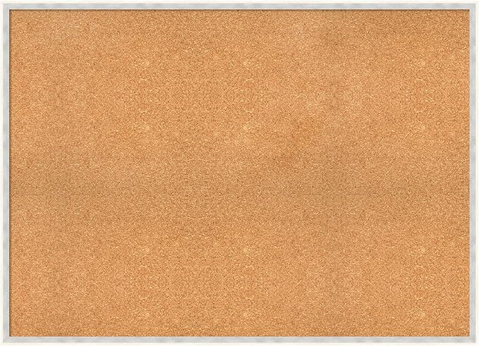 Amanti Art Natural Cork Board for Wall, 31x43 Vision Board with White Frame, Oversize Corkboard Office Decor for Home Organization, Modern Corkboard Pinboard to Display Items for Home Organization in