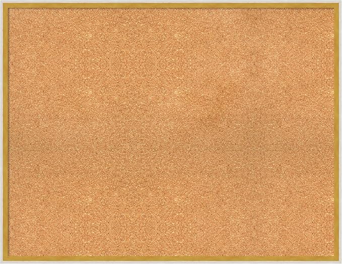 Amanti Art Natural Cork Board for Wall, 27x35 Vision Board with White Frame, Large Corkboard Office Decor for Home Organization, Modern Corkboard Pinboard to Display Items for Home Organization in
