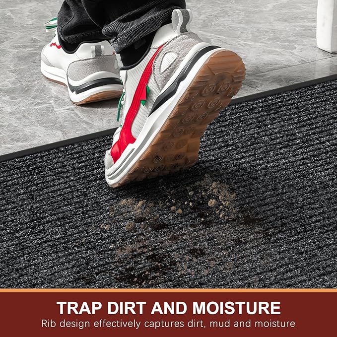 Vicwe Indoor Outdoor Door Mat, 3'x5' Heavy Duty Front Door Mat, Non-Slip Washable Doormats Entrance Mats, Dirt Resistant and Absorbent Doormat, Commercial Outdoor Entrance Floor Mat for Home Office