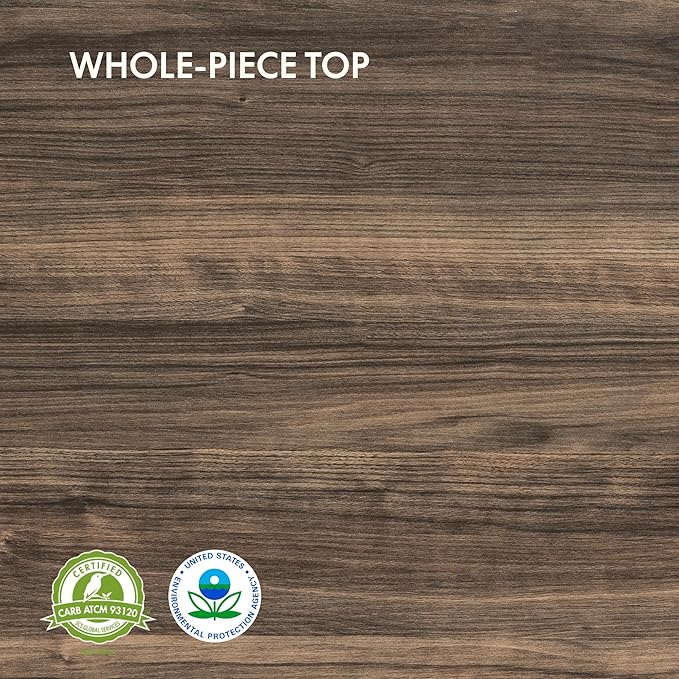 FLEXISPOT E6 Essential 3 Stages Dual Motor Electric Standing Desk 48x30 Inch Whole-Piece Board Height Adjustable Electric Sit Stand Desk(Black Frame + Brown Wood Grain Desktop, 2 Packages)