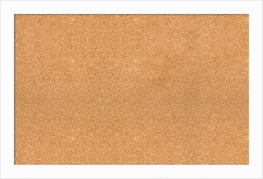 Amanti Art Natural Cork Board for Wall, 25x37 Vision Board with White Frame, Large Corkboard Office Decor for Home Organization, Casual Corkboard Pinboard to Display Items for Home Organization in
