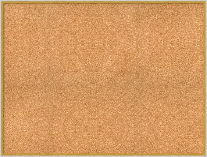 Amanti Art Natural Cork Board for Wall, 37x49 Vision Board with White Frame, Oversize Corkboard Office Decor for Home Organization, Modern Corkboard Pinboard to Display Items for Home Organization in