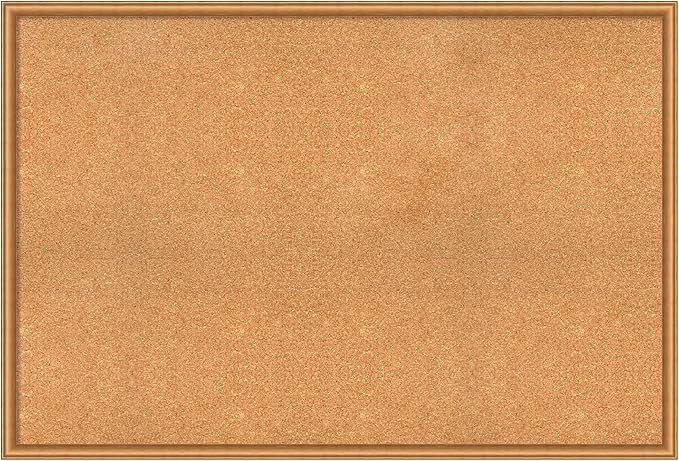 Amanti Art Natural Cork Board for Wall, 34x50 Vision Board with Bronze Frame, Oversize Corkboard Office Decor for Home Organization, Casual Corkboard Pinboard to Display Items for Home Organization