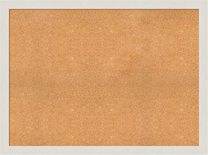Amanti Art Natural Cork Board for Wall, 35x47 Vision Board with White Frame, Oversize Corkboard Office Decor for Home Organization, Country Rustic Corkboard Pinboard to Display Items for Home