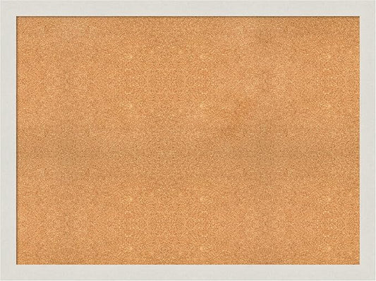Amanti Art Natural Cork Board for Wall, 35x47 Vision Board with White Frame, Oversize Corkboard Office Decor for Home Organization, Country Rustic Corkboard Pinboard to Display Items for Home