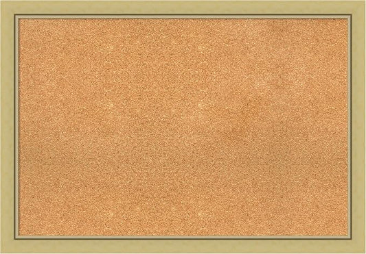 Amanti Art Natural Cork Board for Wall, 27x39 Vision Board with Gold Frame, Large Corkboard Office Decor for Home Organization, Casual Corkboard Pinboard to display items for home organization