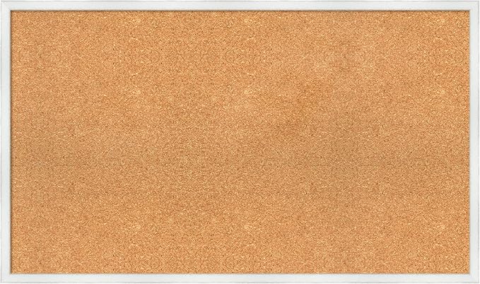 Amanti Art Natural Cork Board for Wall, 23x39 Vision Board with White Frame, Large Corkboard Office Decor for Home Organization, Country Rustic Corkboard Pinboard to Display Items for Home