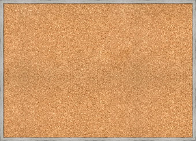Amanti Art Natural Cork Board for Wall, 31x43 Vision Board with White Frame, Oversize Corkboard Office Decor for Home Organization, Cottage Corkboard Pinboard to Display Items for Home Organization