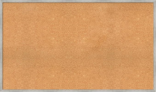 Amanti Art Natural Cork Board for Wall, 29x49 Vision Board with White Frame, Oversize Corkboard Office Decor for Home Organization, Cottage Corkboard Pinboard to Display Items for Home Organization