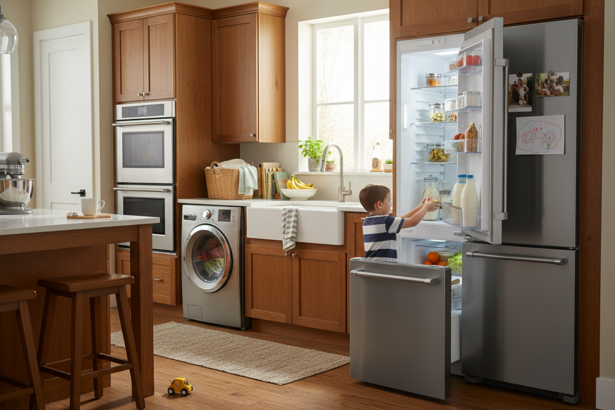 At Subin Appliances, we believe that a home should work for the people who live in it—not the other way around. From the hum of a refrigerator that keeps food fresh, to the quiet efficiency of a washer that saves time and energy, home appliances are the invisible backbone of everyday life. Our mission is simple: to deliver reliable, innovative, and energy-conscious home appliances that make life easier for American families. (make it real photo)